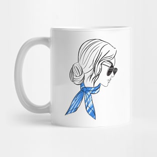 beautiful girl in a blue scarf Mug